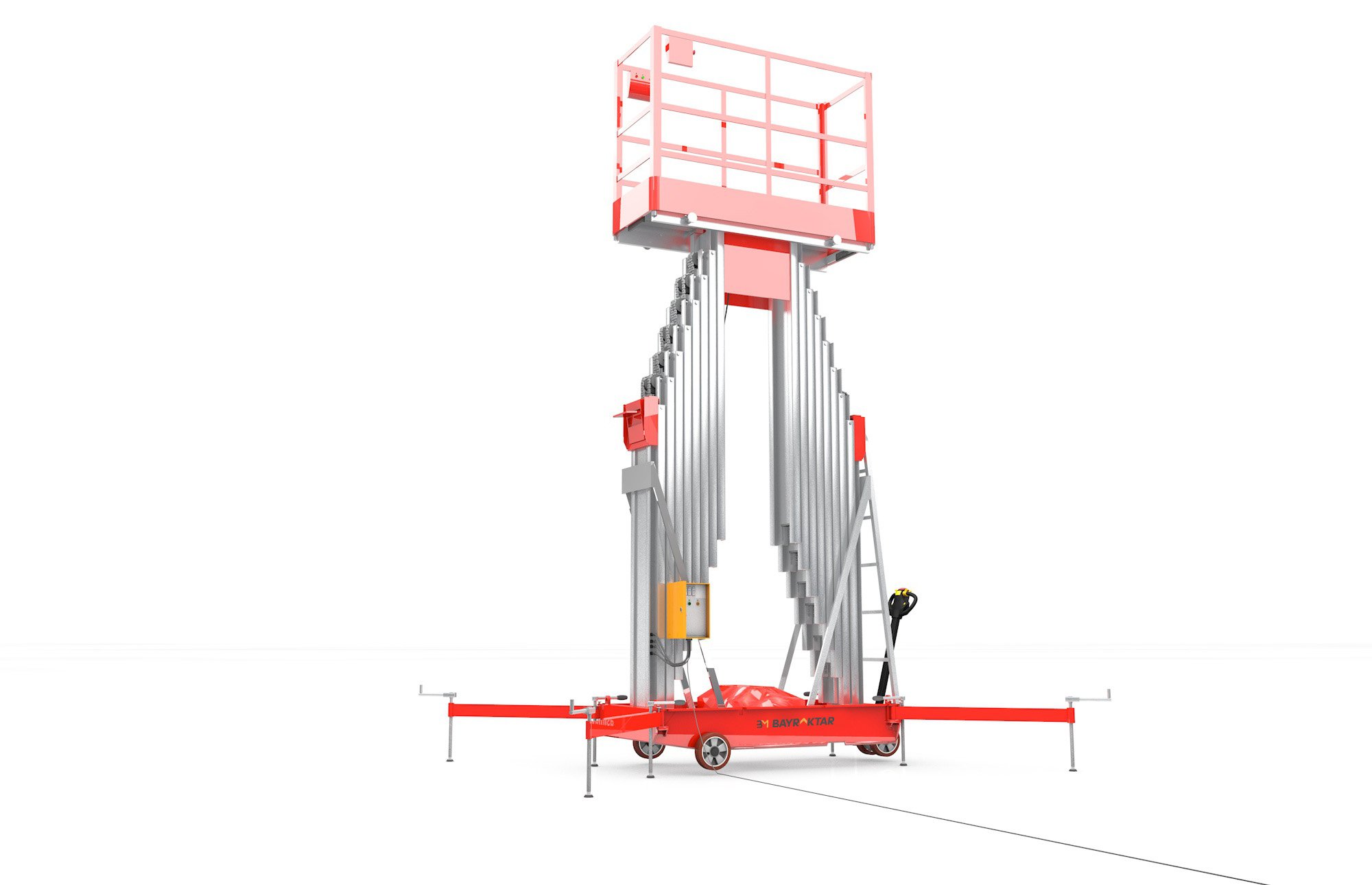AWP12 SERİSİ 200 KG 14 METRE ELEKTRİKLİ ÇİFT DİREK PERSONEL YÜKSELTİCİ